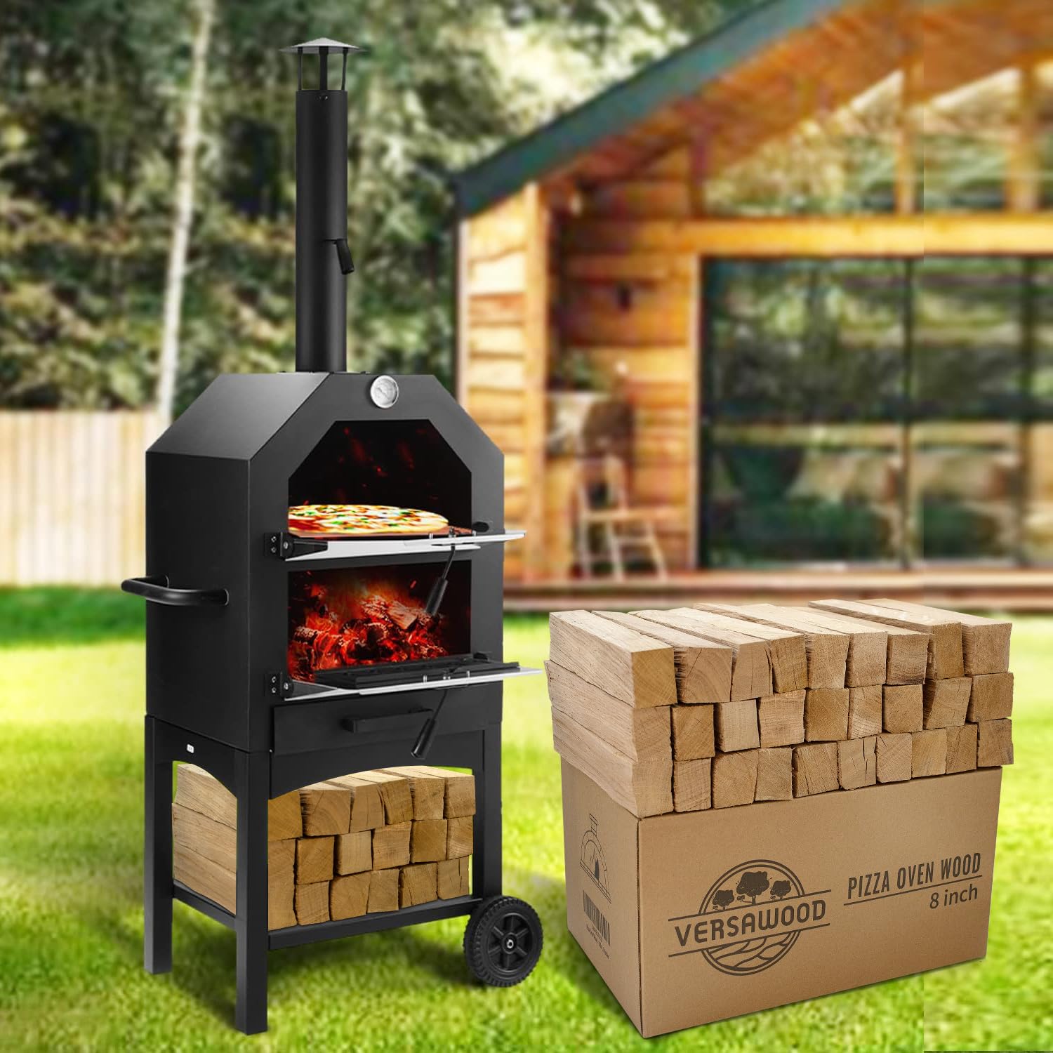 Amazon.com: Kiln-Dried Oak Wood for Pizza Ovens, 8-Inch Barkless